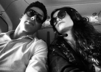 ‘Na labuta com o ex’, brinca Alinne Moraes em foto com Cauã Reymond