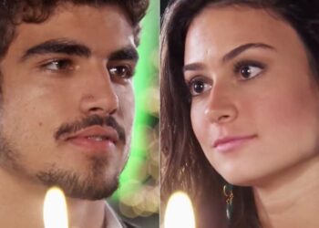 Cansando de sofrer, Edgar esfrega nova namorada na cara de Marcela em Ti-ti-ti