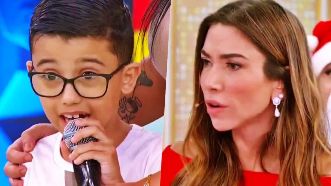 No SBT, garotinho realiza sonho e agradece à Globo; Patrícia Abravanel reagiu com bom humor